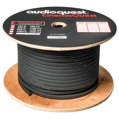 AudioQuest G2 — Cable de Bocina, 30 m, Gris con Franjas Plateadas PVC