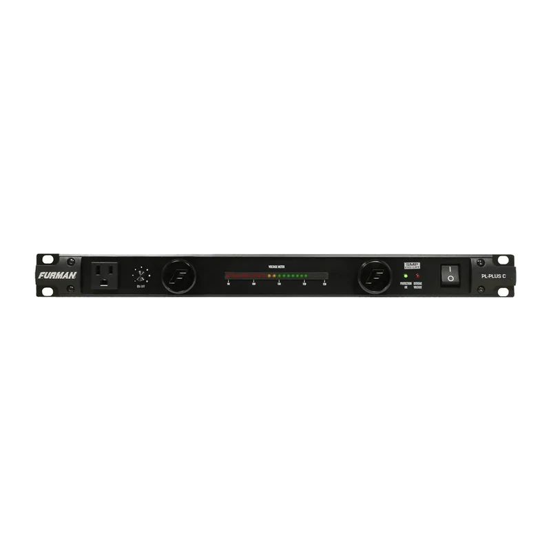 Furman PL-PLUS C — Acondicionador de Energía 15A con Luces Retráctiles y Voltímetro LED