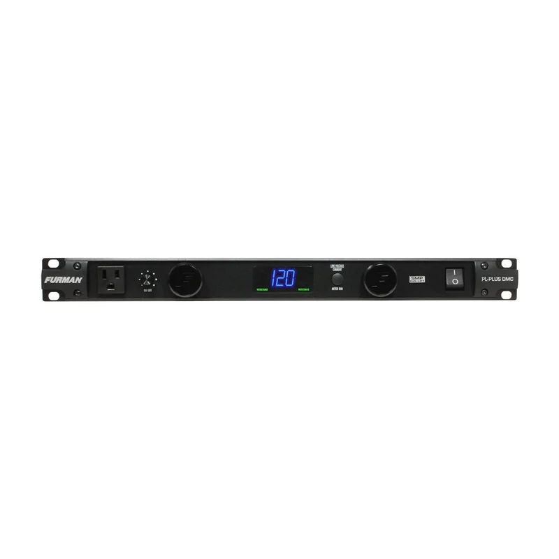 Furman PL-PLUS DMC — Acondicionador de Energía 15A con Luces Retráctiles y Voltímetro/Amperímetro Digital