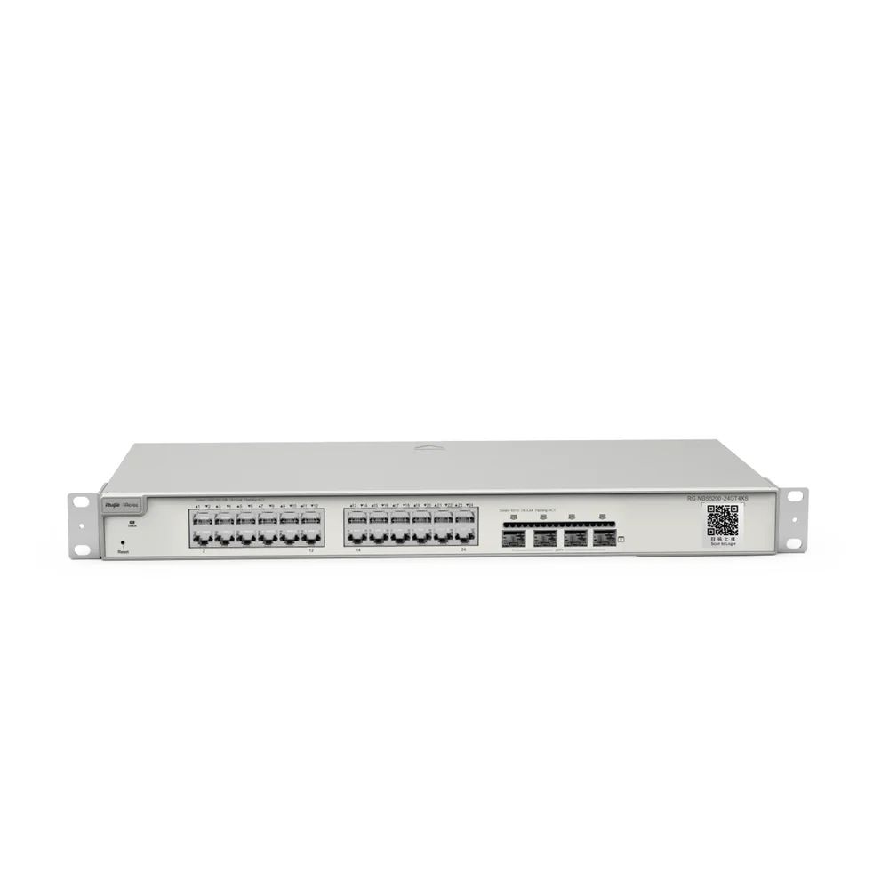 Switch Administrable Capa 3 con 24 puertos Gigabit + 4 SFP+ para fibra 10Gb, gestión gratuita desde la nube