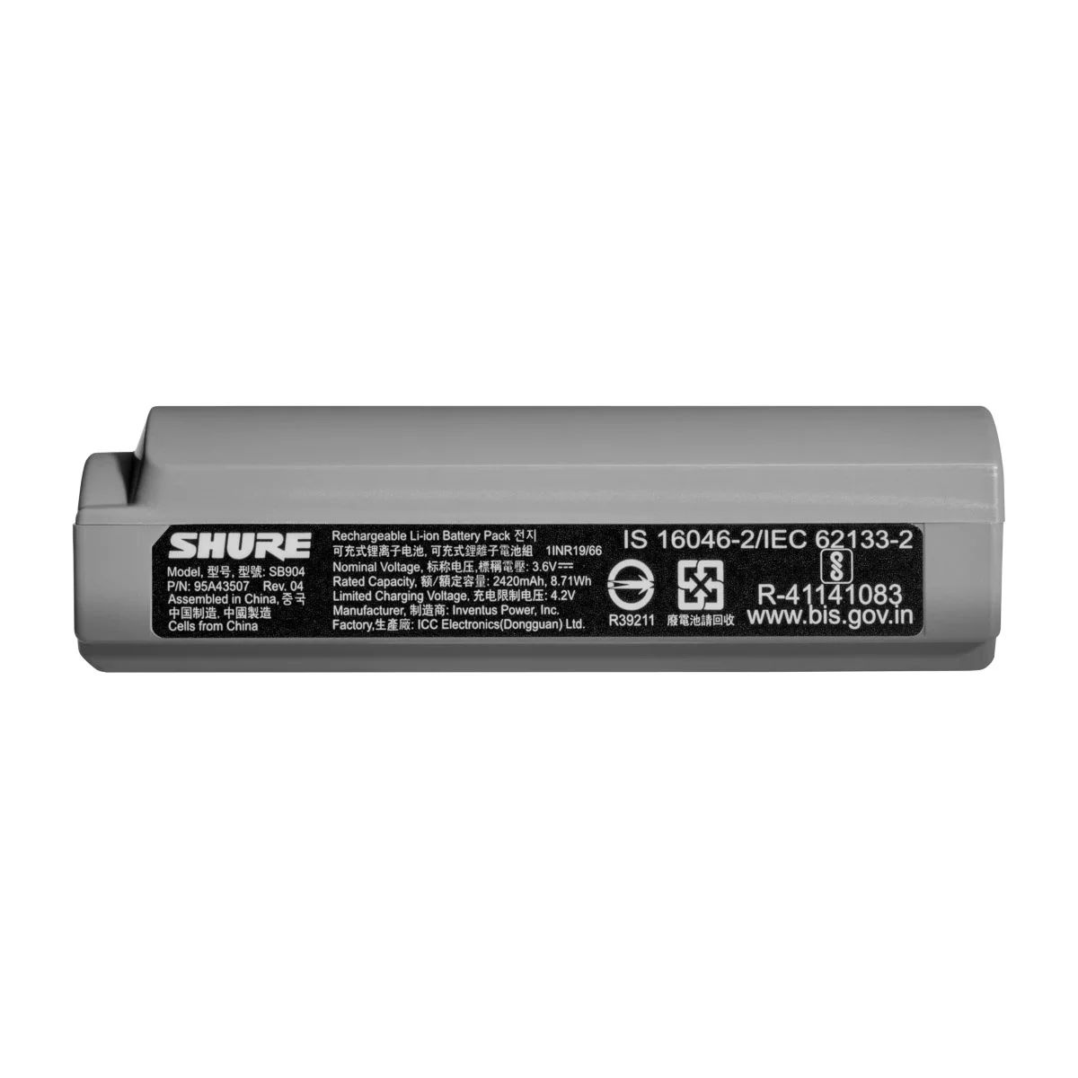 SHURE SB904 Bateria recargable de ion litio