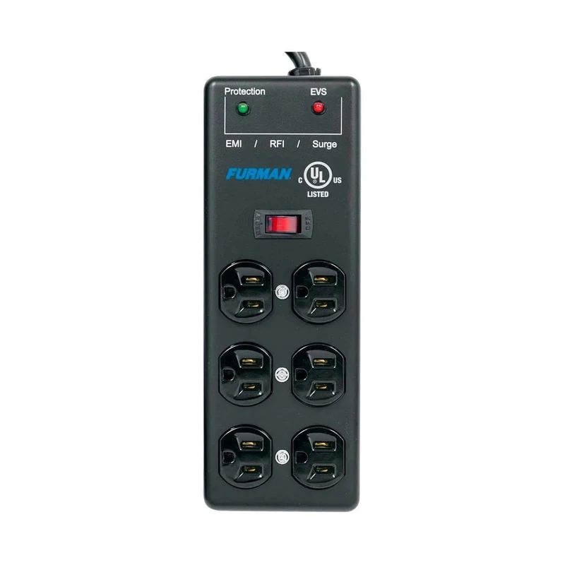 Furman Pro Plugs SS-6B-PRO — Acondicionador de Energía 6 Salidas con Protección EVS y Filtración EMI/RFI