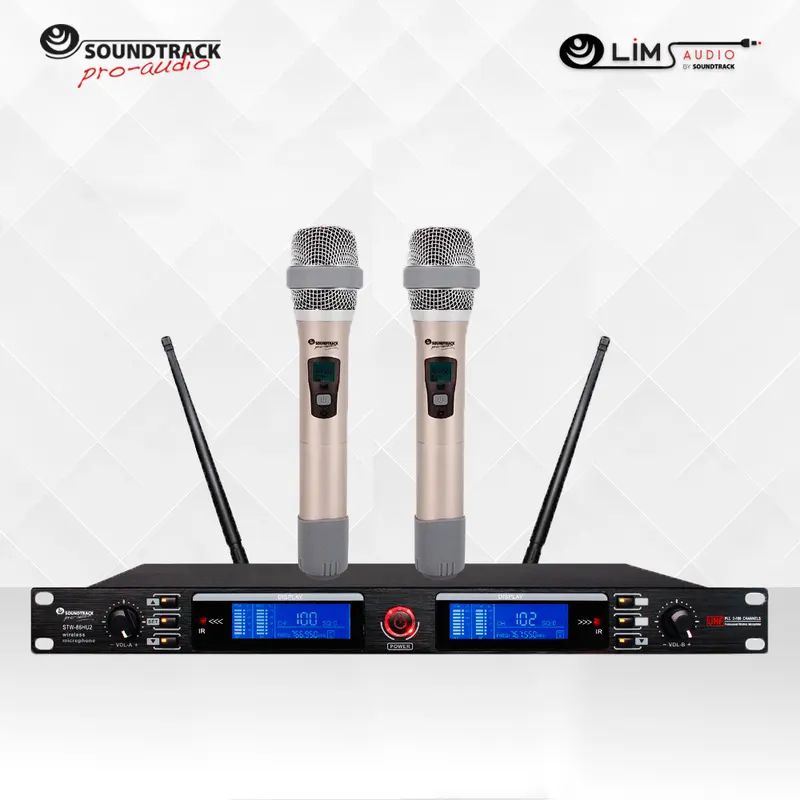 STW-86HU2 Sistema De Micrófono Inalámbrico UHF de dos canales y Frecuencia Variable